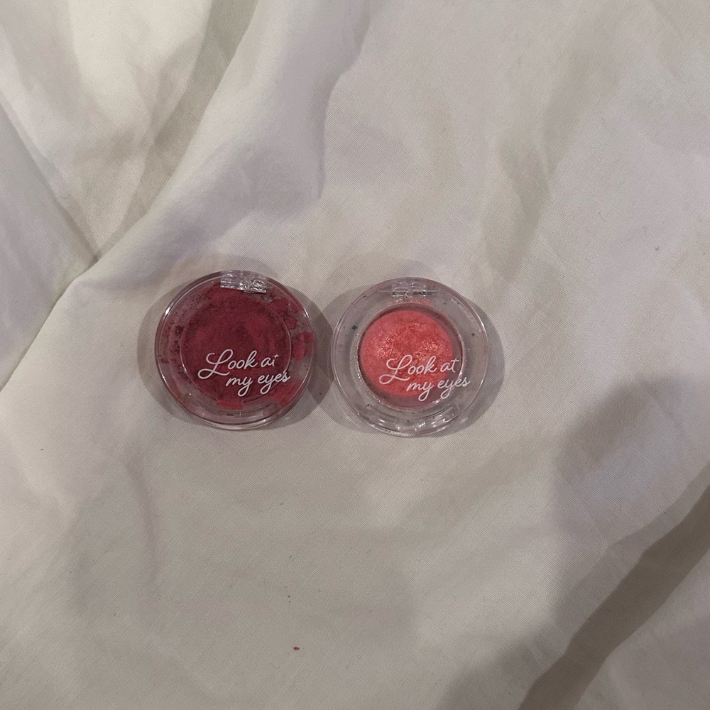 Etude House Eyeshadow Duo - Maroon and Sparkly Pink/Orange/Coral